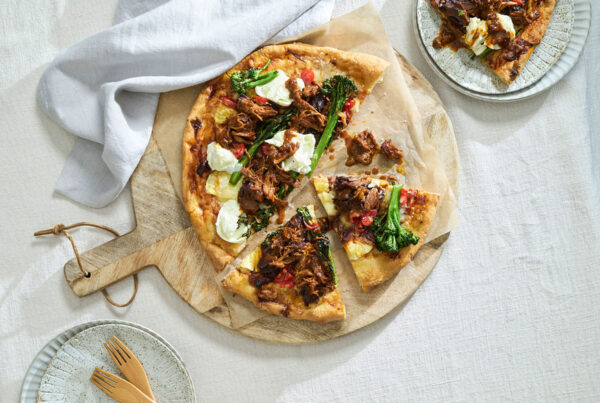 Smokey chipotle pulled pork pizza