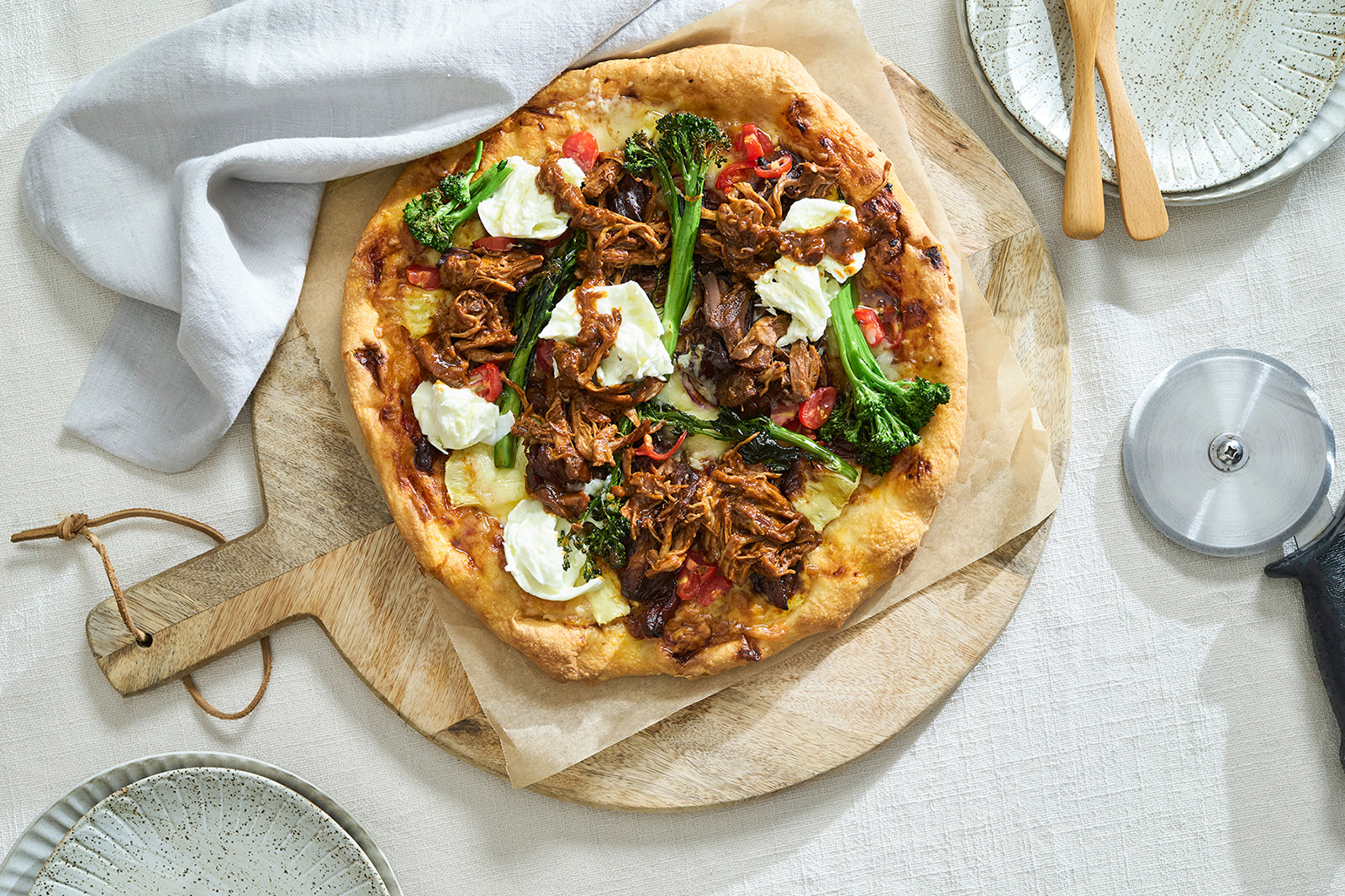 Linley Valley Pork Smokey chipotle pulled pork pizza