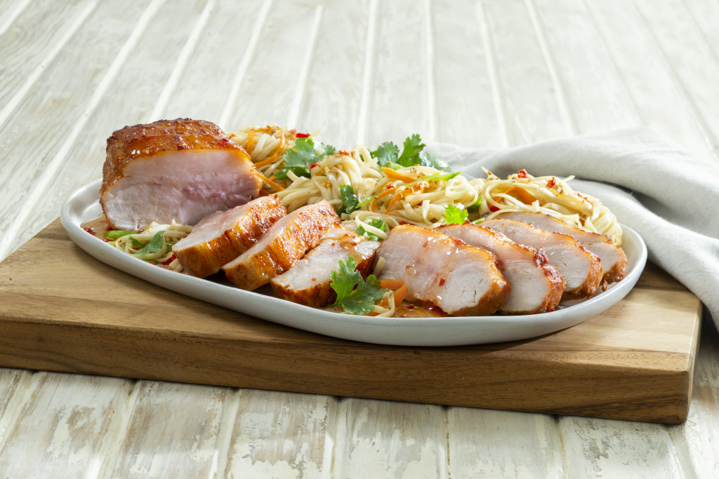 Pork Loin with Sweet Thai Chilli Glaze, Noodles and Thai Salad | LVP